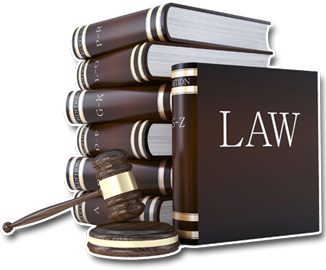 Law books and gavel