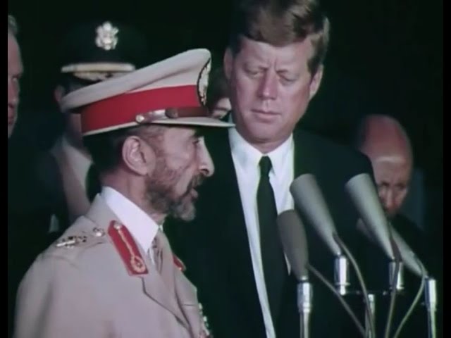 His Imperial Majesty Haile Selassie I, Emperor of Ethiopia and President Kennedy at the UN Oct. 1963